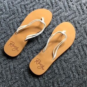 Roxy Women's Brown Sandals with White Straps
